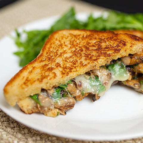 Grilled cheese décadent aux champignons sauvages